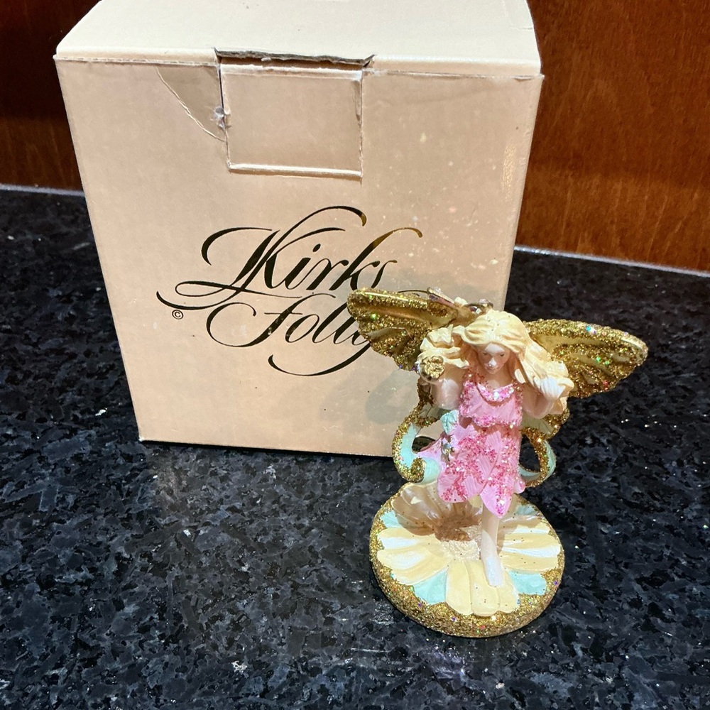 Kirks Folly Gold and Pink Fairy Figurine-Part of the Dreamkeeper Collection